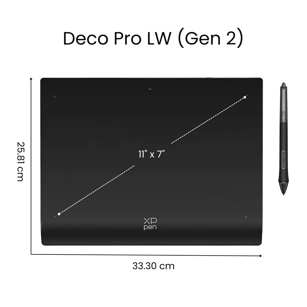 Tableta Gráfica XP-Pen Deco Pro LW (2da Gen), Área 11" x 7", 16384 Niveles de Presión (MT1172B)