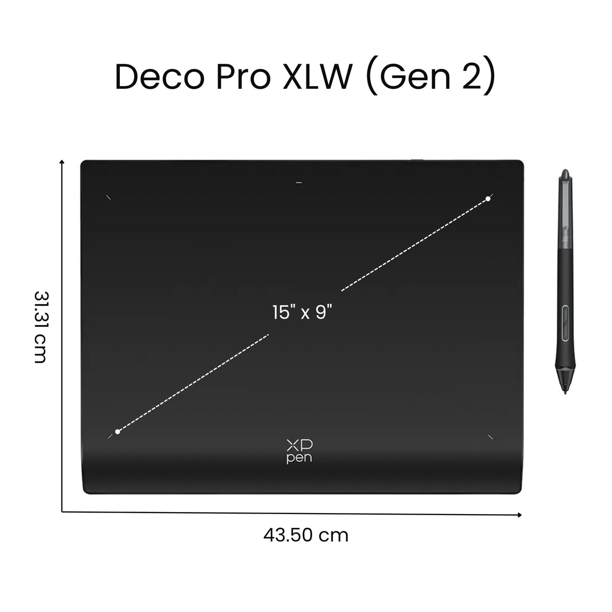 Tamaño de tableta gráfica XP-Pen Deco Pro Gen 2 XLW