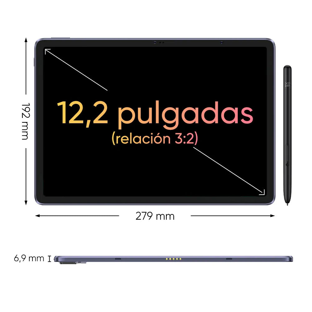 XP-Pen Magic Drawing Pad 12.2" QHD 2K, 8GB RAM, 256GB, Android, 16,384 Niveles de Presión