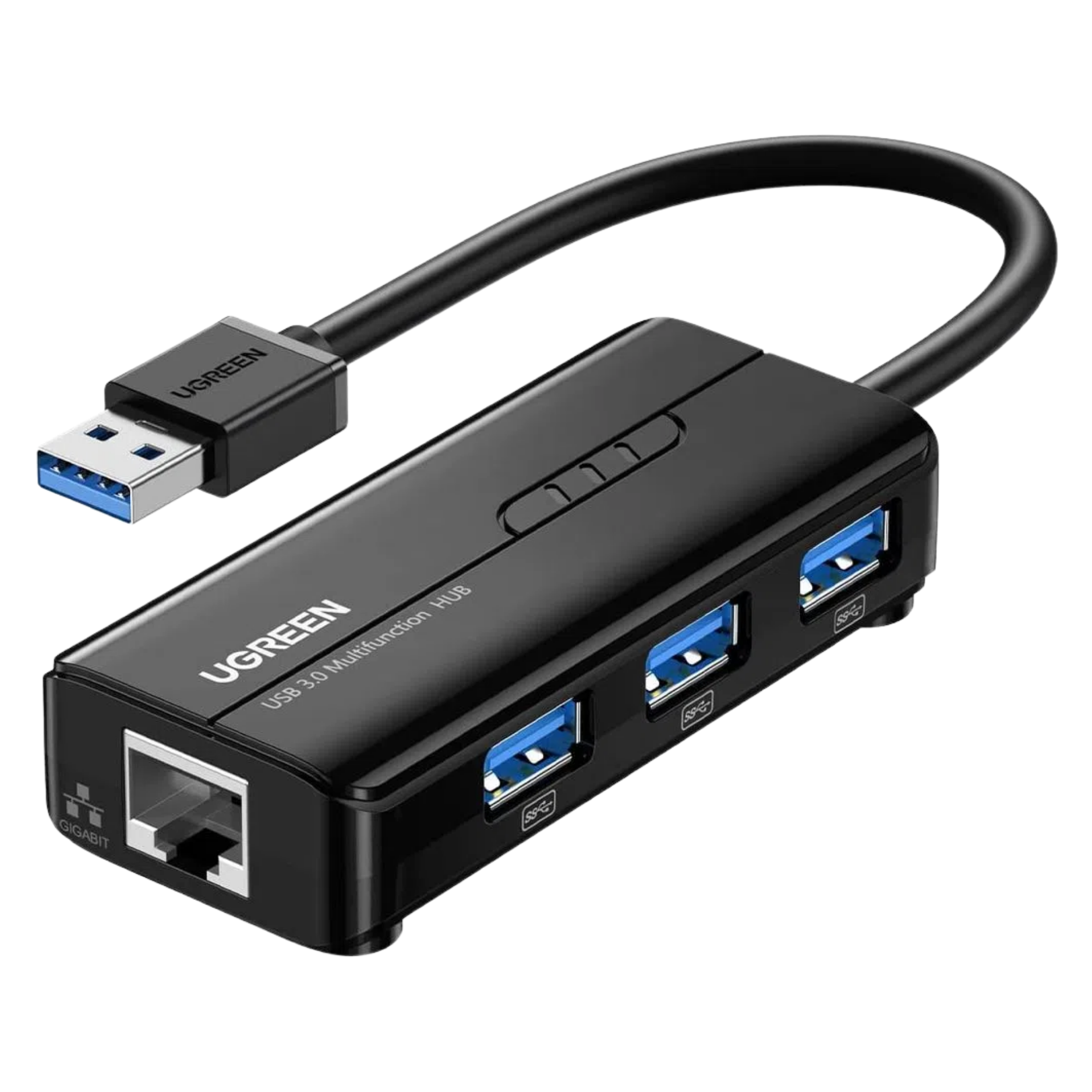 Hub adaptador USB-A Ugreen 4-en-1 USB 3.0, RJ45 (20265)
