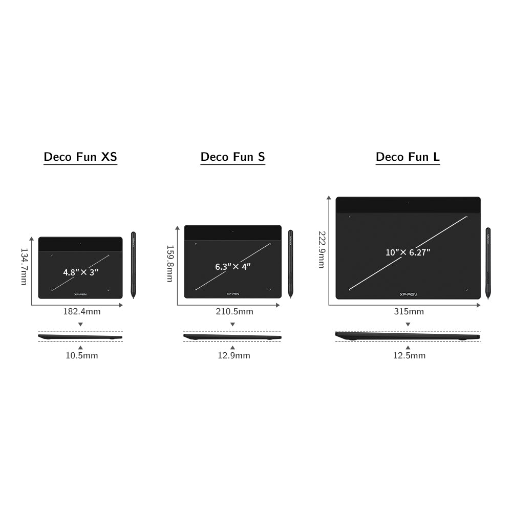 XP-Pen Deco Fun S Tableta Gráfica, 4.8" x 3" Pulgadas