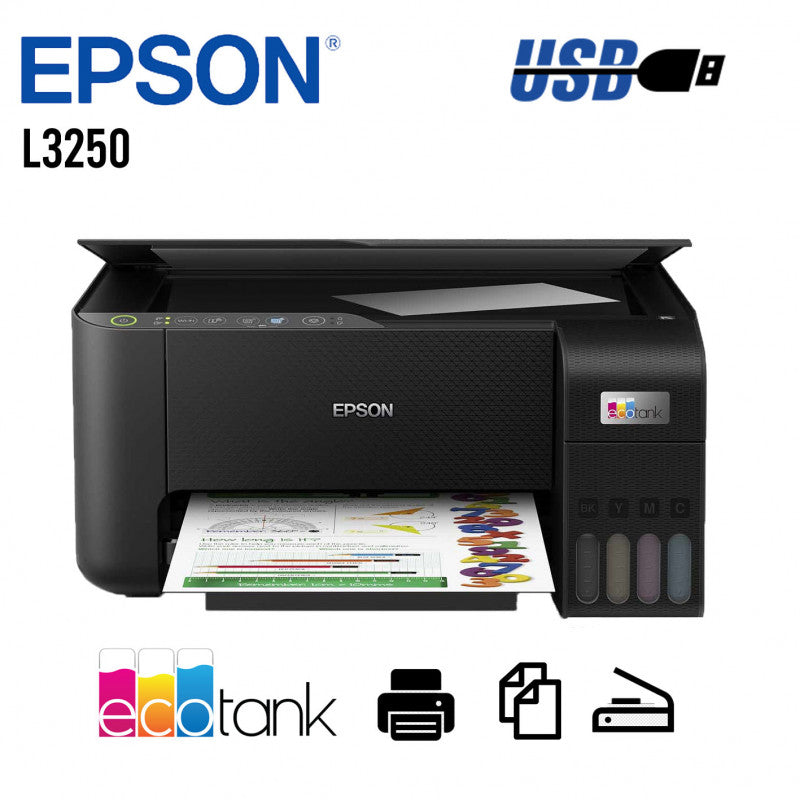Impresora Multifuncional Epson EcoTank L3250 Wi-Fi, Sistema Continuo