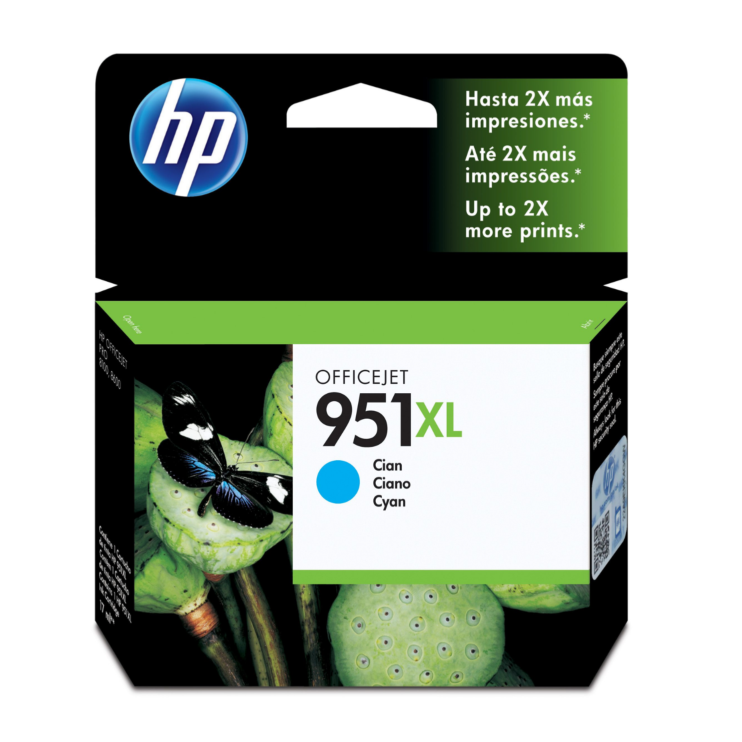 Cartucho de tinta HP 951XL Cian (CN046AL) OfficeJet 8100, 8600, 1500 Pag.