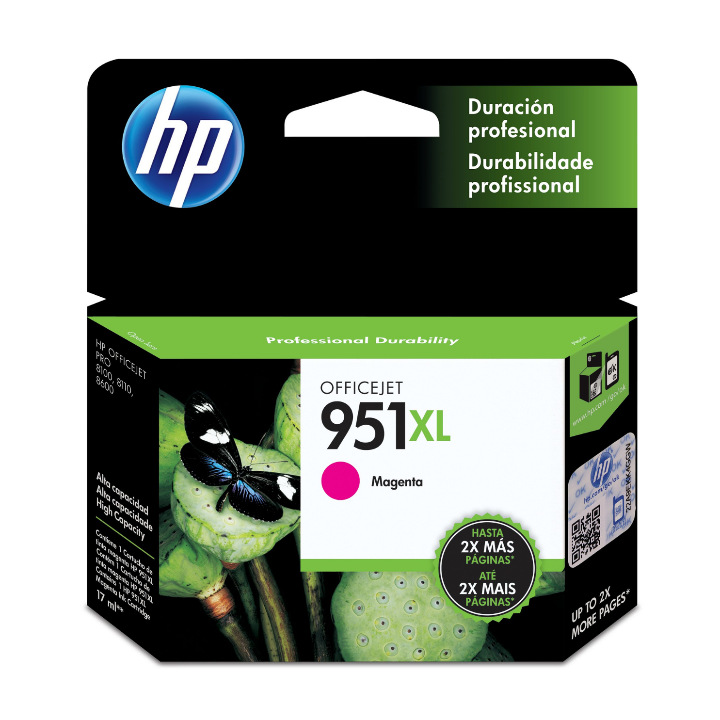 Cartucho de tinta HP 951XL Magenta (CN047AL) OfficeJet 8100, 8600, 1500 Pag.