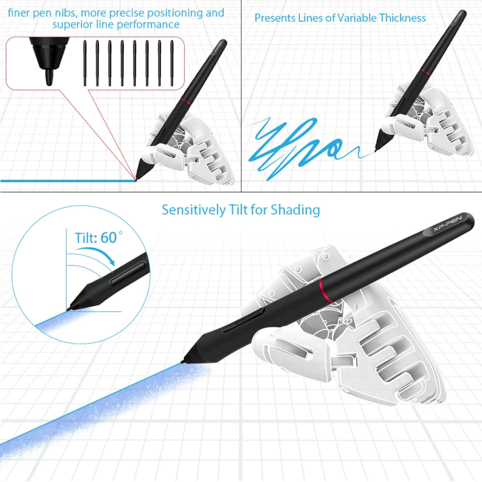 Lápiz óptico sin batería PA2 incluido con la XP-PEN Artist 12 Pro